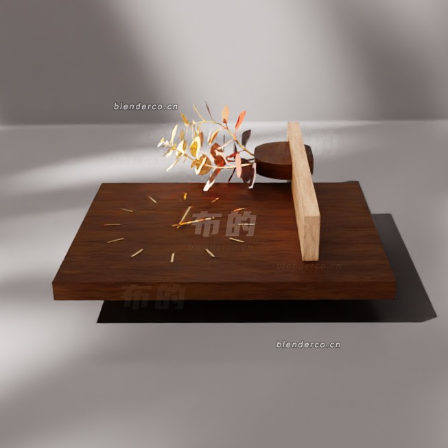 blender现代木质壁钟模型_blender布的57