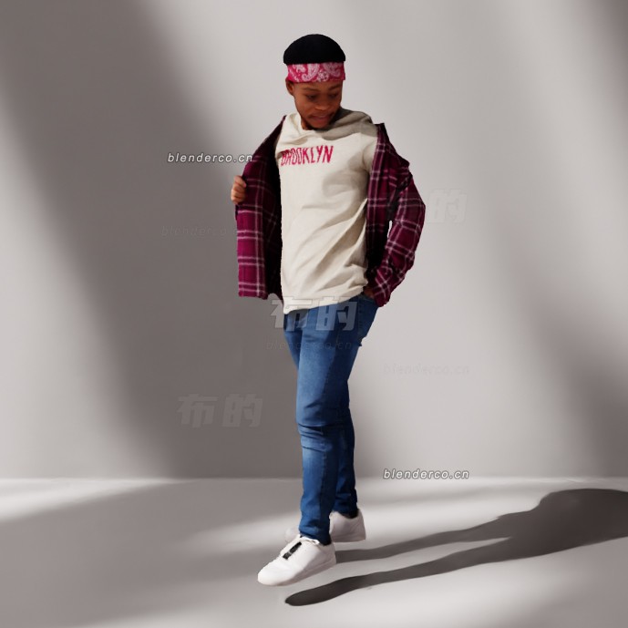 blender教练角色模型_blender布的89