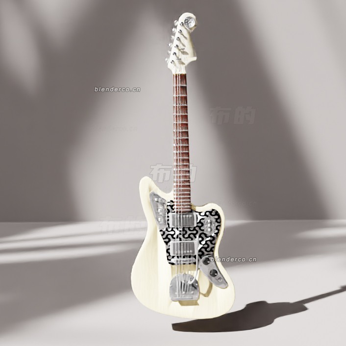 blender芬达贾格尔吉他DJH特别版模型_blender布的228