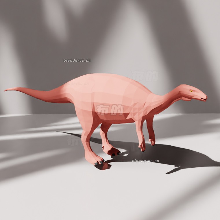 blender低多边形弯龙模型_blender布的12