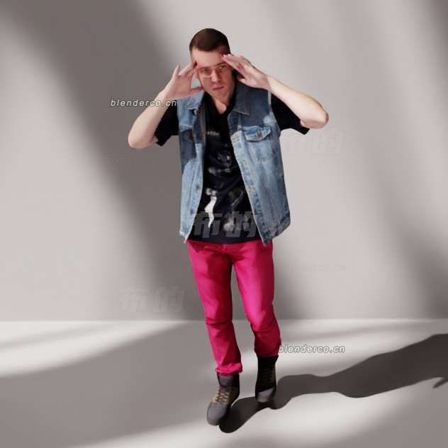blender搞怪男士模型_blender布的153