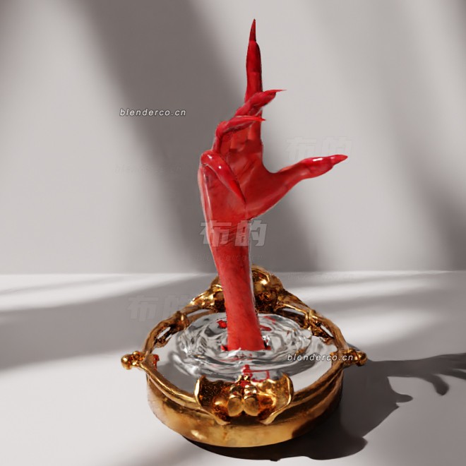 blender万圣节站台手镜雕像模型_blender布的04