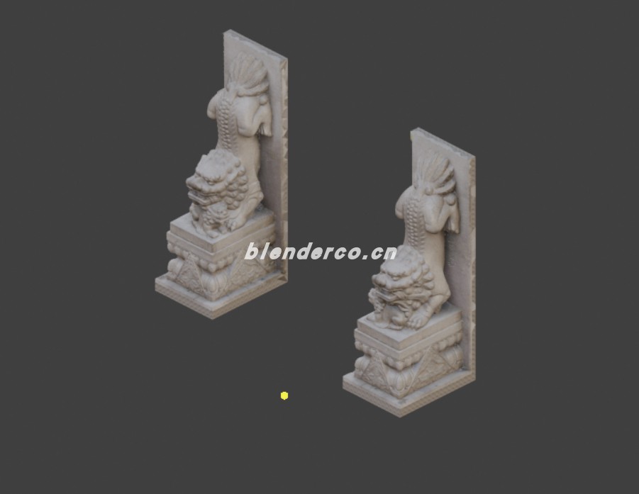 blender石雕狮子模型