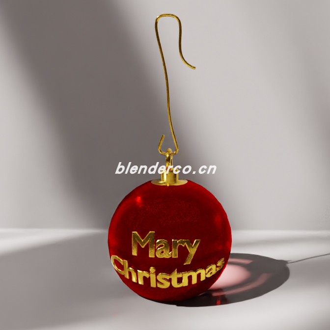 blender圣诞红色球模型_blender布的61