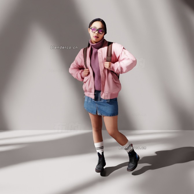 blender爬山游客模型_blender布的12