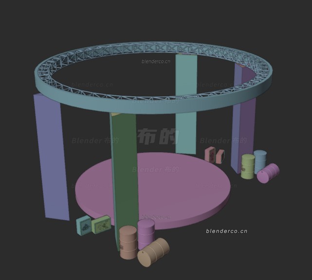 舞台场景工程blender布的 blender模型-8