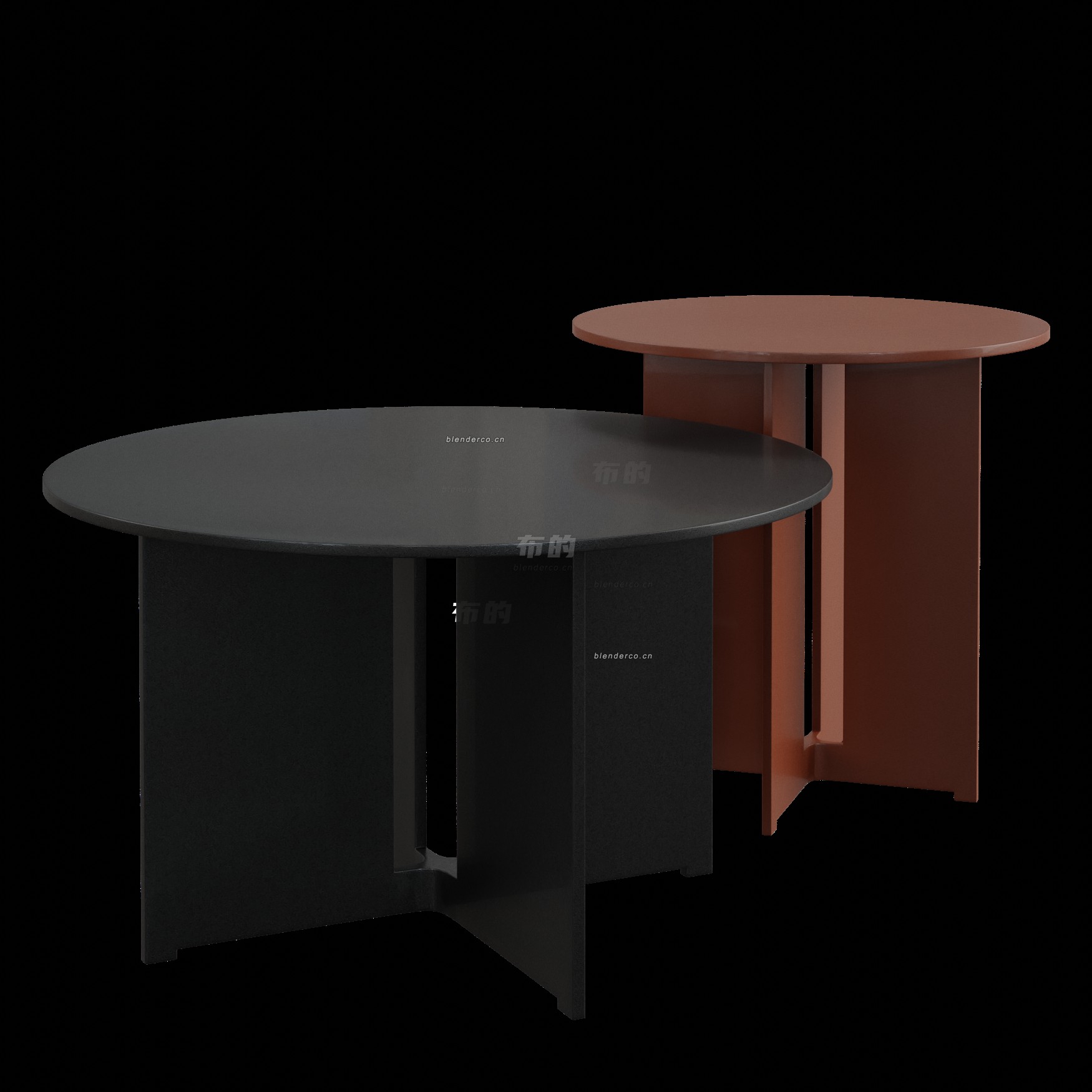 blender两个圆木桌模型_blender布的17