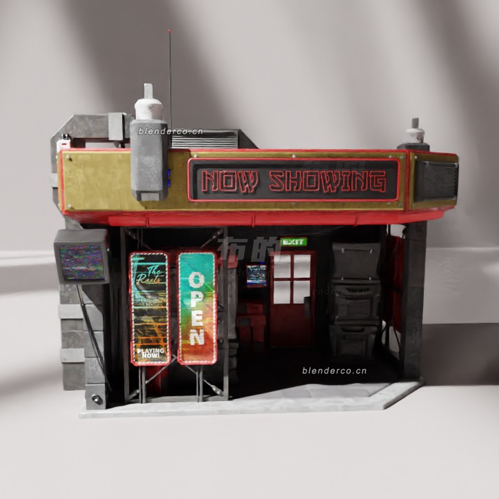 blender街边建筑模型_blender布的05