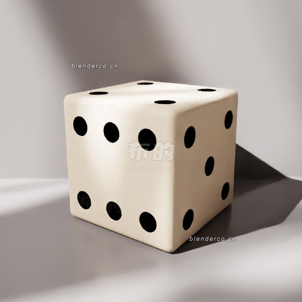 blender白色骰子模型_blender布的94