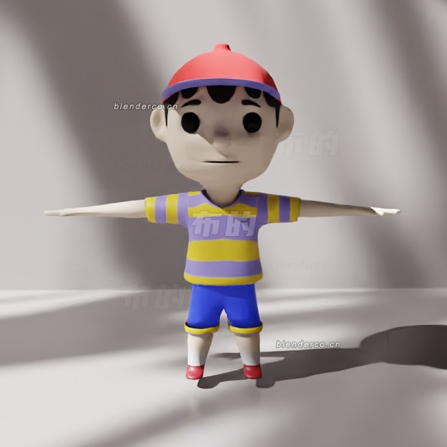 blender戴帽子的男孩模型_blender布的30