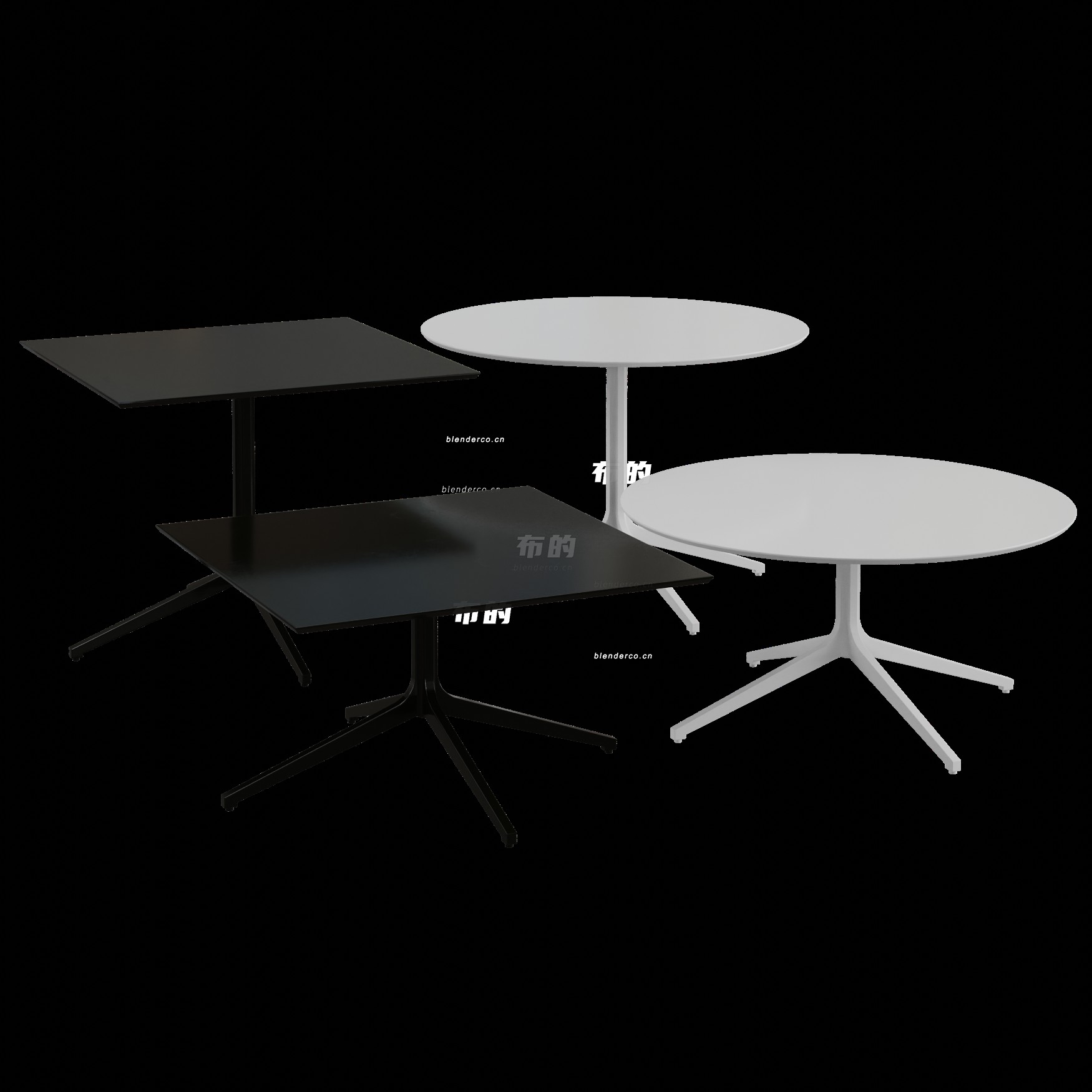 blender4个小桌子模型_blender布的16