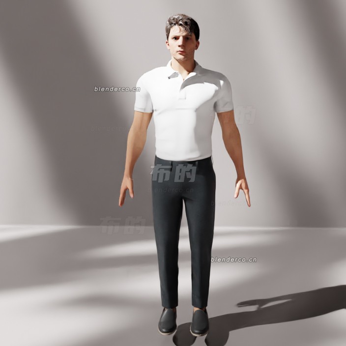 blender职场男人模型_blender布的09