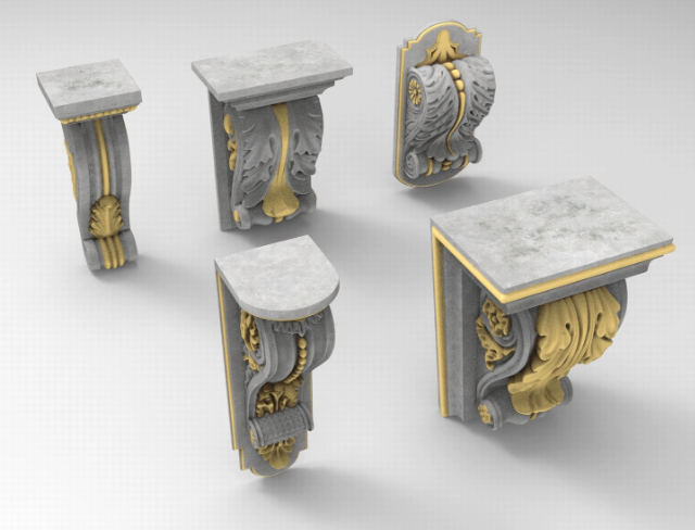 C4D欧式室内装饰FBX雕花雕刻建筑STL三维模型OBJ素材文件Blender