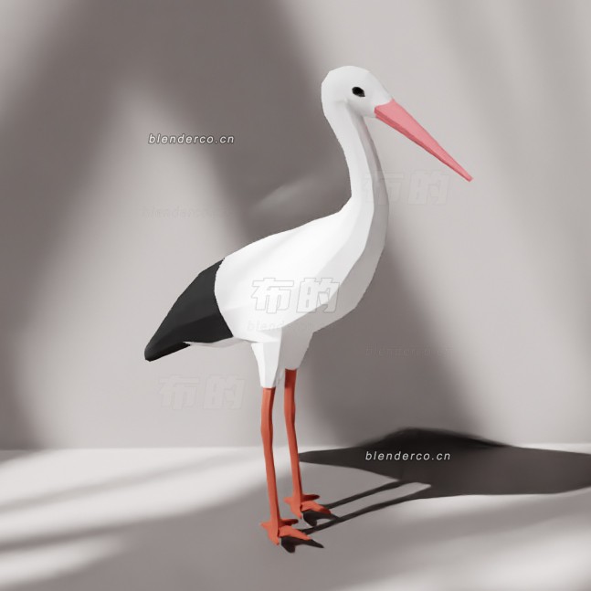 blender低聚鹳模型_blender布的30