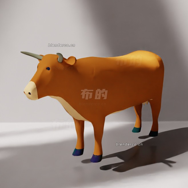 blender卡通奶牛模型_blender布的48