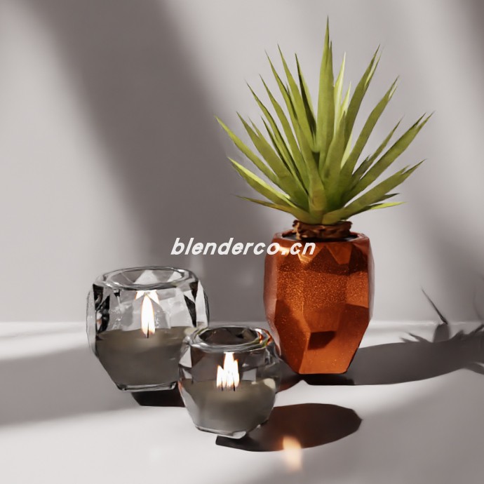blender花瓶和蜡烛模型_blender布的73
