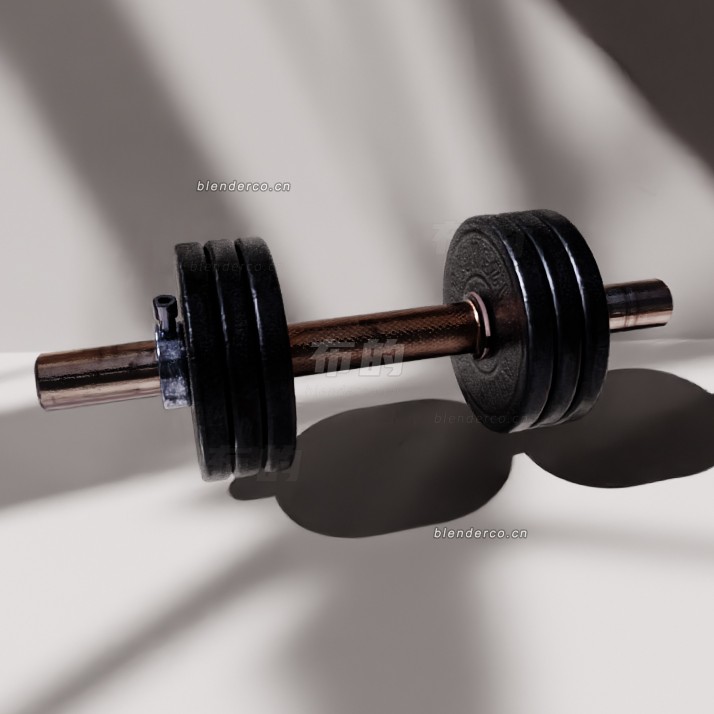 blender可调节重量的哑铃模型_blender布的35
