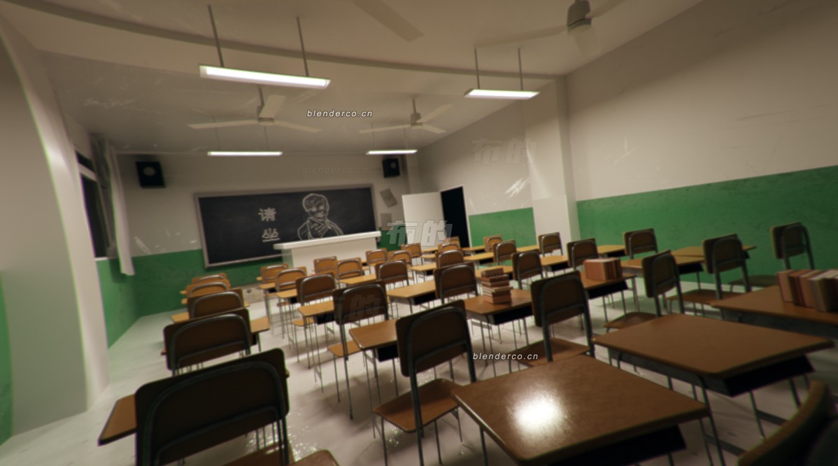 blender教室场景