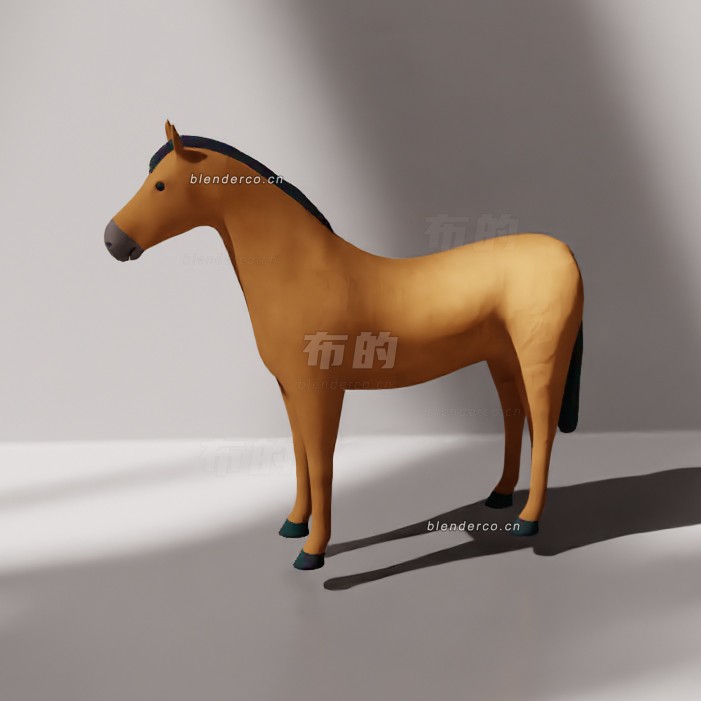 blender卡通马模型_blender布的59