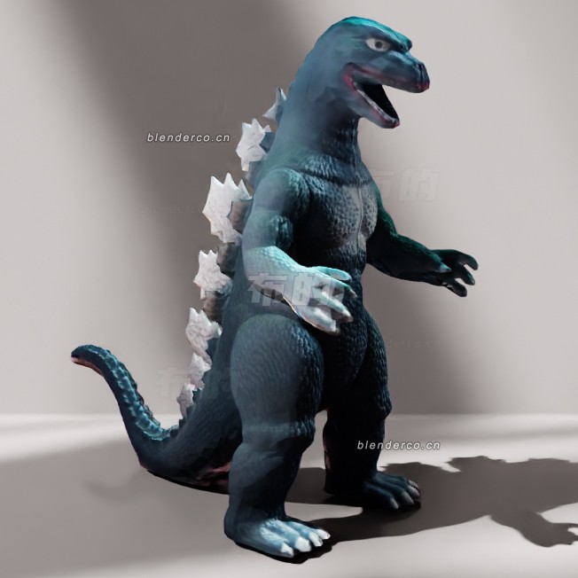 blender哥斯拉低多边形扫描模型_blender布的11