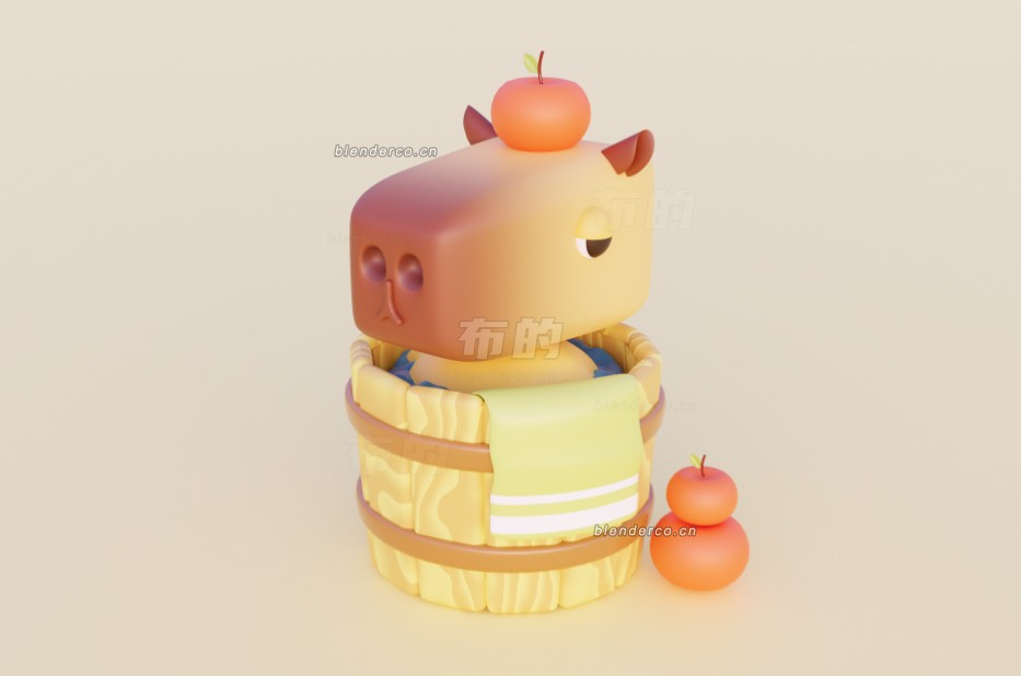 Blender卡通水豚IP源文件分享