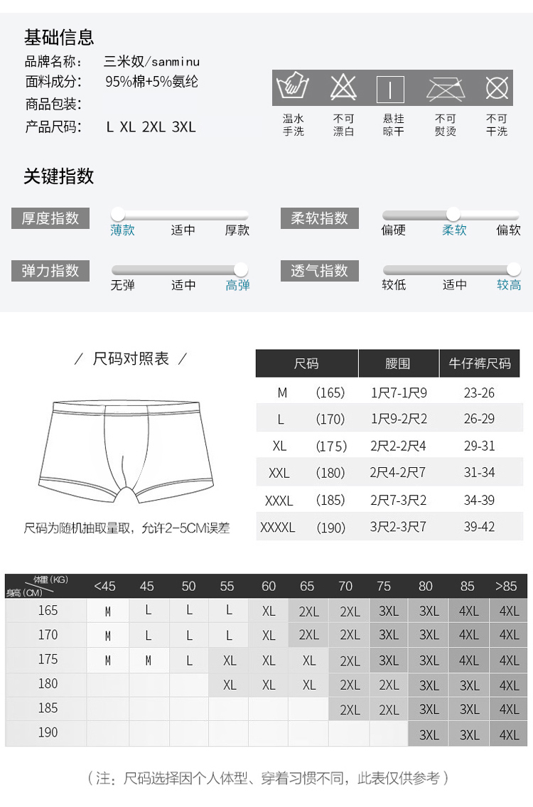 Đặc biệt hàng ngày của nam giới đồ lót nam cotton boxer kích thước lớn thanh niên sexy thoáng khí lỏng bốn góc đầu triều