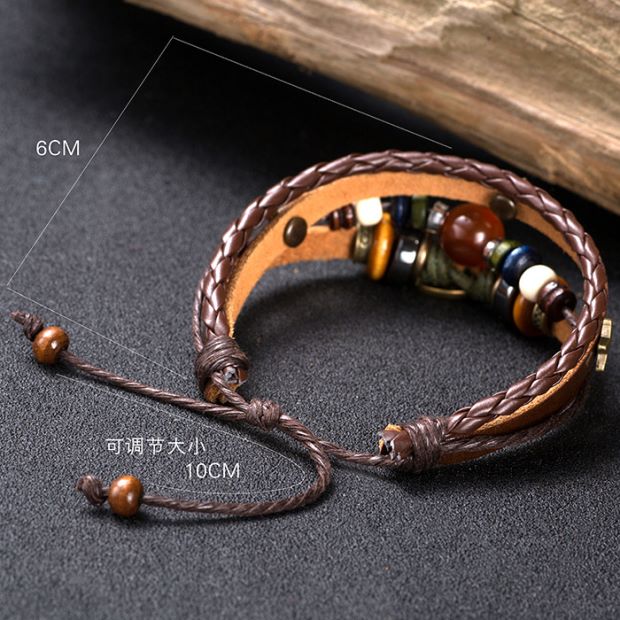 Vòng đeo tay nam nhiều lớp 12 chòm nam và nữ phiên bản Nhật Bản và Hàn Quốc của phụ kiện dây đeo tay nhiều vòng đá thạch anh tóc vàng
