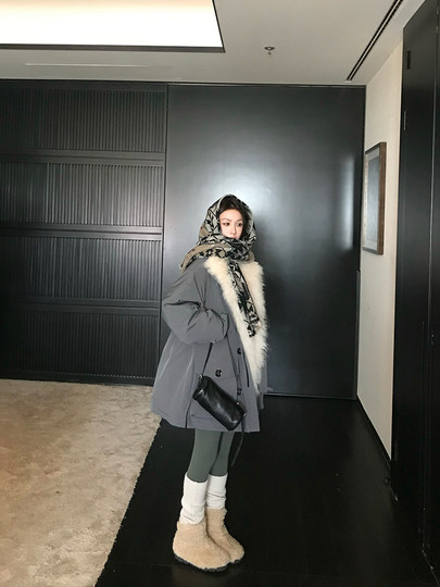 【一衣两穿】露思升级款原创三防可拆卸山羊绒90白鹅绒派克羽绒服