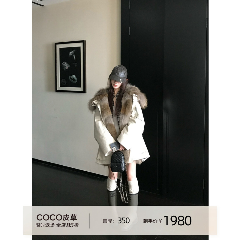 【Du Original】 "Glacier Parka” Two-Tone Raccoon Fur Collar Detachable Canadian Wolf Fur Lining Parka