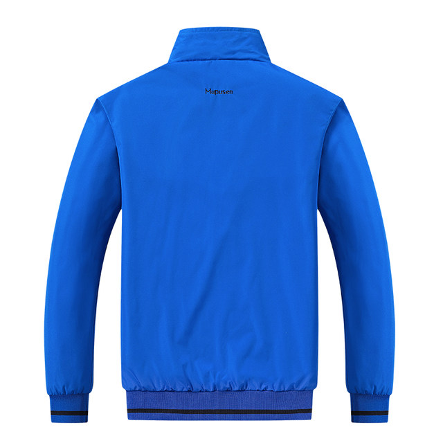 ພາກຮຽນ spring ແລະດູໃບໄມ້ລົ່ນໃຫມ່ Jacket ຜູ້ຊາຍກິລາ Jacket ຢືນຄໍ Outerwear ດ້ານນອກ double-sided ເສື້ອກັນລົມກັນລົມກິລາບາງໆ