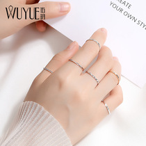 925 sterling silver ring female niche design tail ring thin rose gold index finger little finger light luxury Japanese color gold