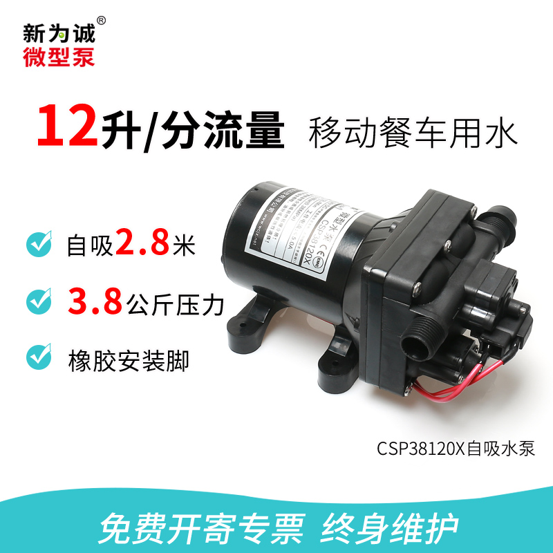 Dining car Handwashing pump 24v small electric diaphragm DC self-suction water pump CSP38120X New to direct manufacturer Direct sales