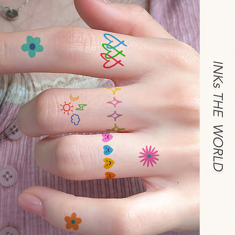 Butoo 【Flower Tattoo Stickers】 Waterproof Long-Lasting Stickers for Women, Finger Realistic Cute Tattoo Stickers