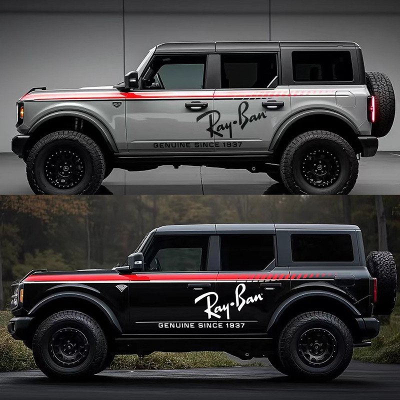 Suitable for Ford Bronco Body Stickers, Personalized Waistline Decoration Decals, and Color Stripes for Off-Road Vehicles