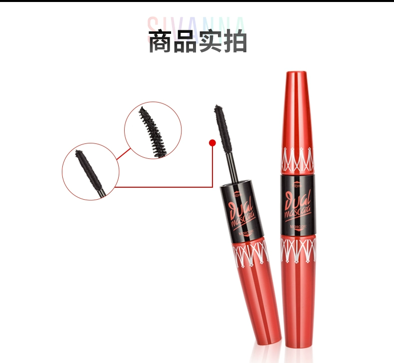 Thái sivanna Svenna 3D hai đầu không thấm nước đôi hiệu ứng mascara dài không làm nhòe mã hóa uốn cong dài ^ - Kem Mascara / Revitalash