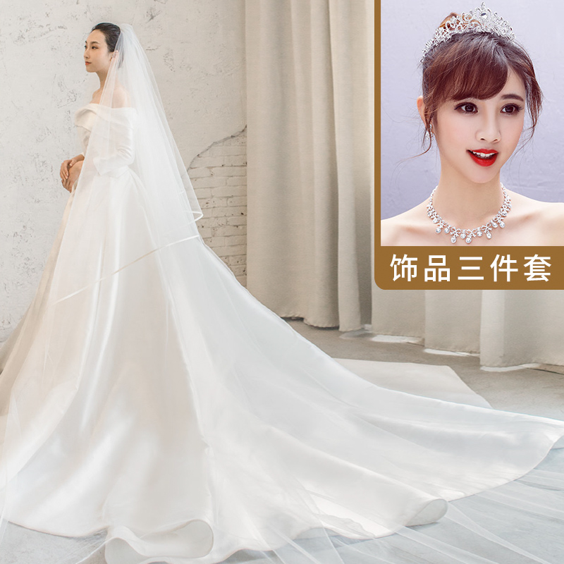  L+Zhang Xinyu ivory white tail+headgear three -piece set   + $33.00 