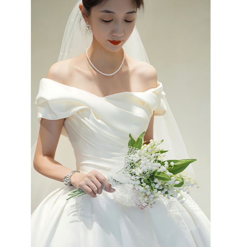 Summer advanced wedding dress, open shoulders, fitted, high-end, suitable for teen Summer advanced wedding dress, open shoulders, fitted, high-end, suitable for teen
