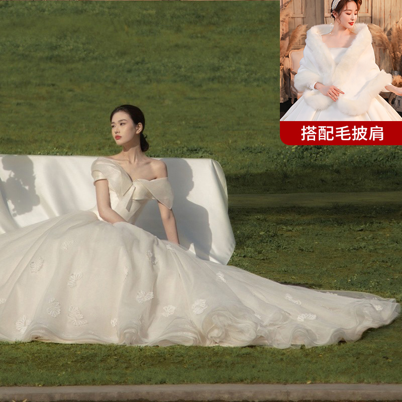  L+Ivory white trailer+hair shawl   + $45.56 