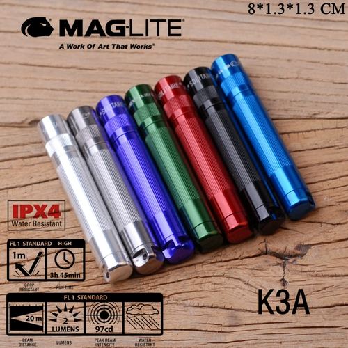 American Magli Maglite F фонарик K3A магниевые светильники 1 тонкий № 7 Батарея 1AAA Желтый свет 2 Lumens