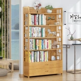 Простая книжная полка, современный и минималистичный книжный шкаф для школьников из натурального дерева