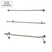 Clothing store display rack on the wall hanging stainless steel silver hanging rod hanging side hanging can not drop paint Womens clothing store shelves