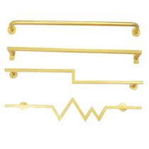 Clothing store hook on the wall hanger display rack Simple gold horizontal bar is hanging on the wall clothes rack clothing rack