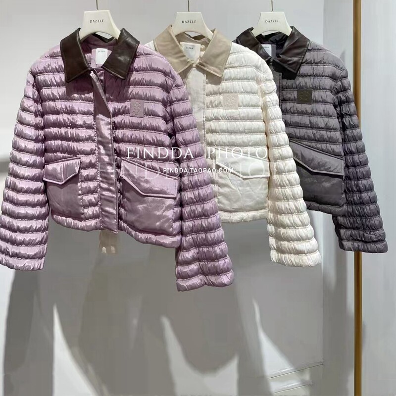 2J3K203 D Large【Findda】25 Autumn 6 2999W Light Purple Short down Jacket