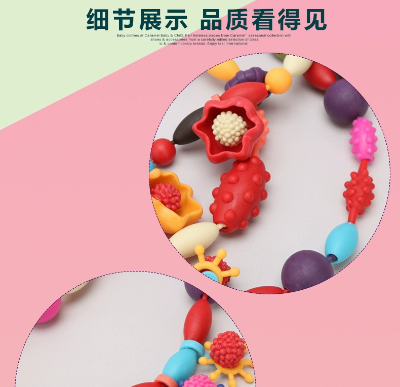 Pop hạt cườm đồ chơi trẻ em làm bằng tay DIY câu đố chính tả chèn cô gái đeo hạt vòng tay trang sức quà tặng - Handmade / Creative DIY