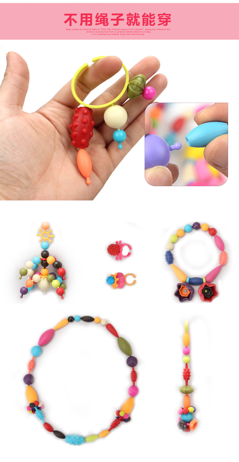 Pop hạt cườm đồ chơi trẻ em làm bằng tay DIY câu đố chính tả chèn cô gái đeo hạt vòng tay trang sức quà tặng - Handmade / Creative DIY đồ chơi trẻ con