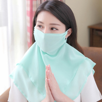 Thin neck protection silk mask breathable anti-ultraviolet 100 mulberry silk mask sunscreen adult riding silk sunscreen