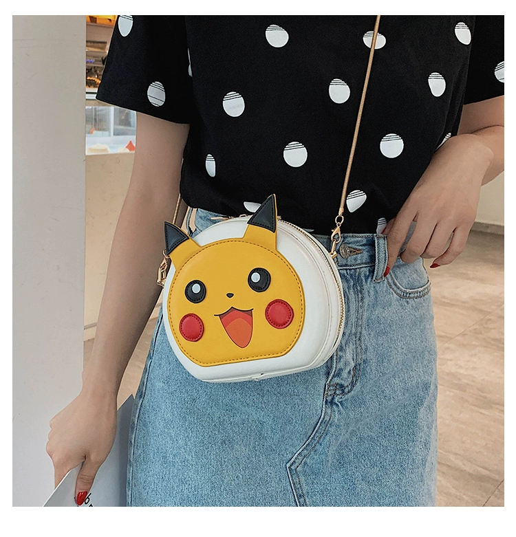 Dễ thương Anime Net Red Pikachu Cartoon Bag Shoulder Messenger Chain Mobile Phone Bag Mini Student Bag Coin Purse - Túi điện thoại