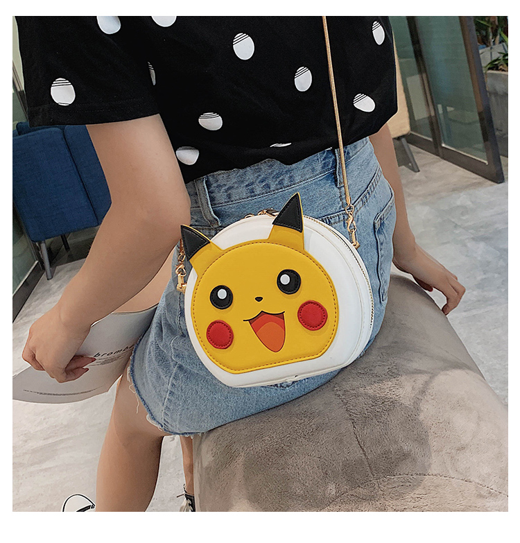 Dễ thương Anime Net Red Pikachu Cartoon Bag Shoulder Messenger Chain Mobile Phone Bag Mini Student Bag Coin Purse - Túi điện thoại túi đeo chéo local brand