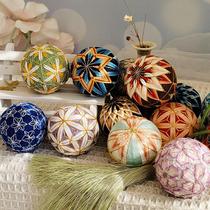 The second phase of the special offer deals with the finished Temari ball in stock hand-embroidered car hanging bag hanging with lanyard tassels to pick up leaks