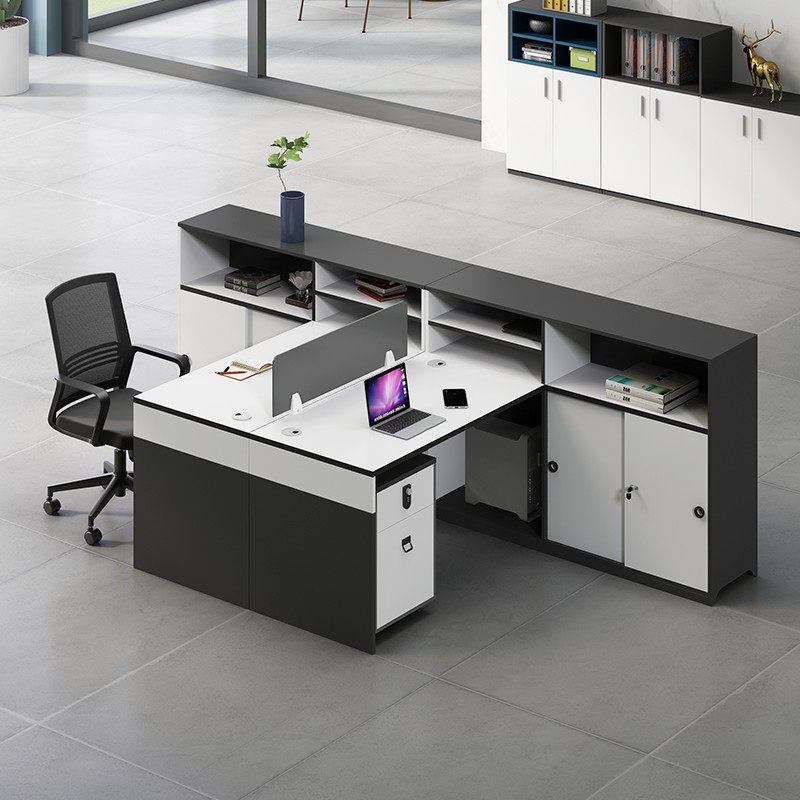 Office desk card seat staff office desk and chair combination simple and modern 4 6 people office financial table double